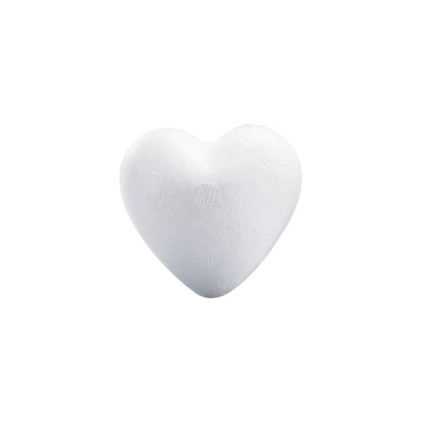 Hjärta i polystyren, 12 cm, solid Vit
