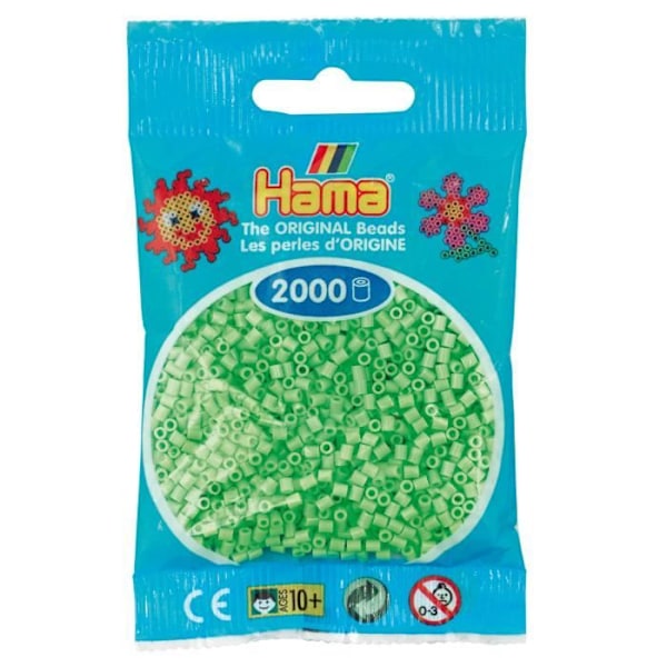 Mini pastellgröna pärlor - HAMA - 2000 pärlor Ø2,5 mm för barn från 10 år