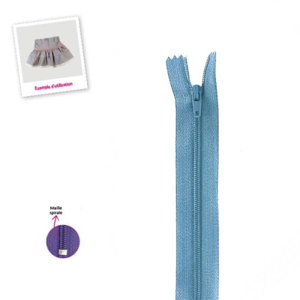 Fint lås - Polyester - N°2 - Ljusblå - 10cm baby blå