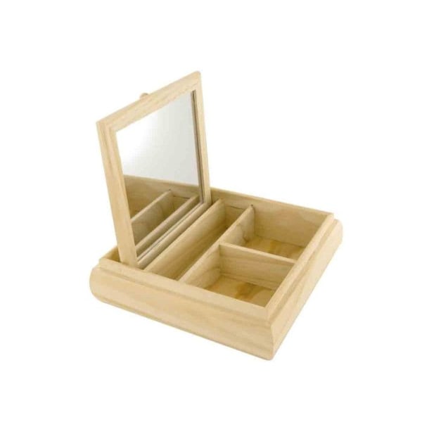 Coiffeuse - Ej specificerad - Rundad - Massivt trä - Spegel ingår - 19,5 x 5 cm Rått trä