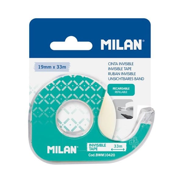 Osynligt tejp - Milan - 19mm x 33m - Återvinningsbar - Metallkniv - Matt Grön