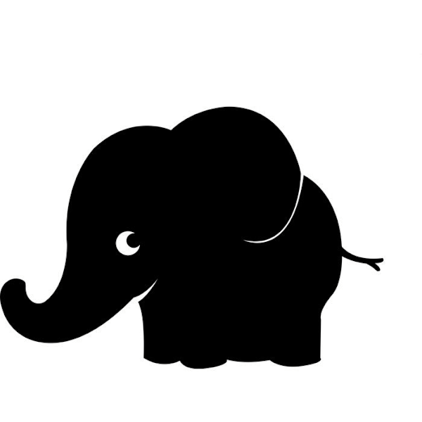 Klämpa Gigantisk i griffeltavla Elefant 80 x 58 cm 1 styck Svart