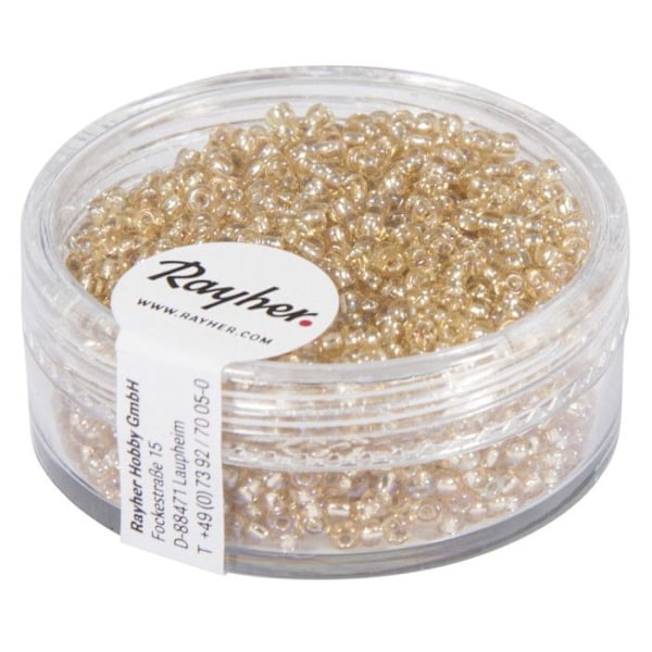 Perle rocaille garni silver Rainbow 2mm Gul honung 17 g honungsmelergul