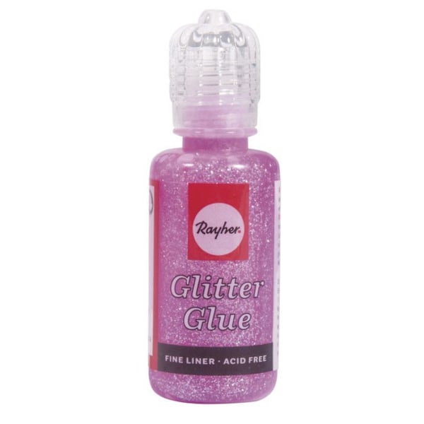 Pastell rosa iriserad glitterlim 20 ml pastellrosa