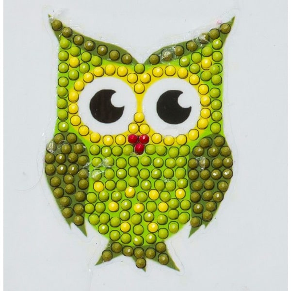Kit klistermärken diamantbroderi 9x9cm Uggla Flerfärgad