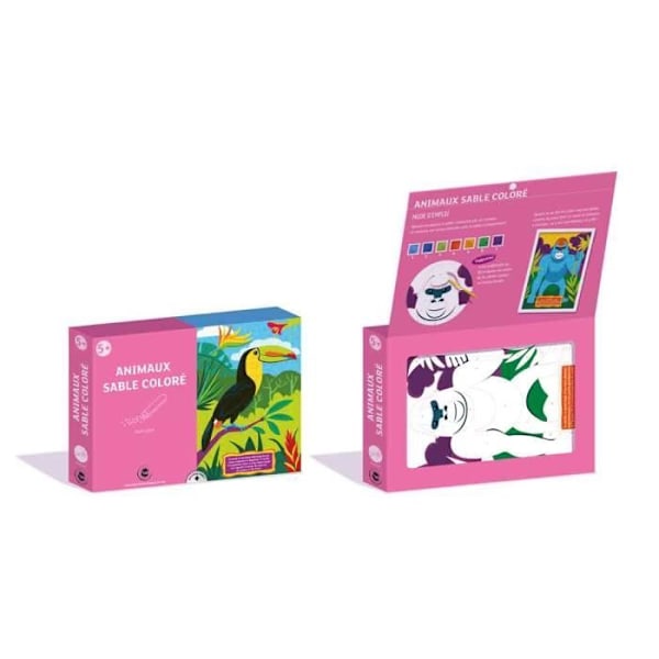 Kreativ kit - Ej specificerad - Färgad sand - 3 A4 tavlor - 10 sandrör - Från 5 år Färgad sand