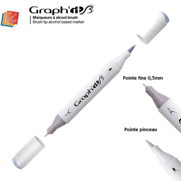 Graph'IT Brush Marker Alcohol Marker från Graph'IT - Graph'it Färgkarta:9104 - Cool Grey Cool Grå