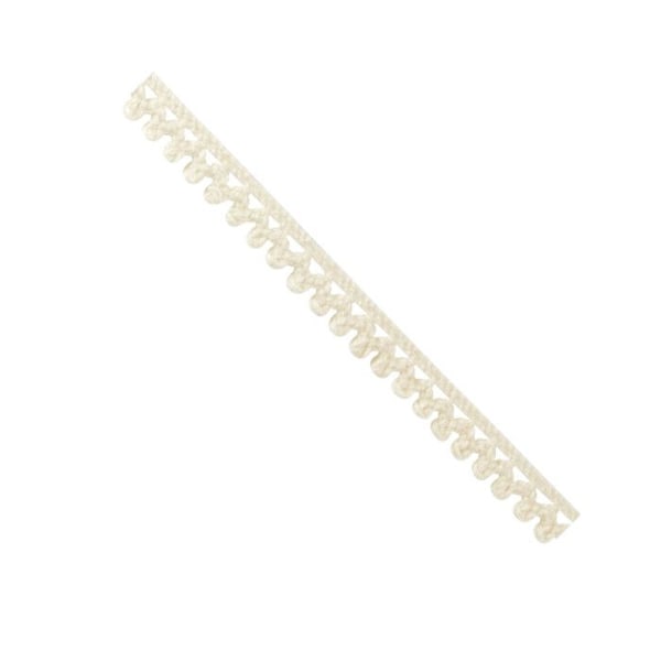Banda spets i ecrufärgad bomull med mini pompom 0,8 cm x 2 m ecru