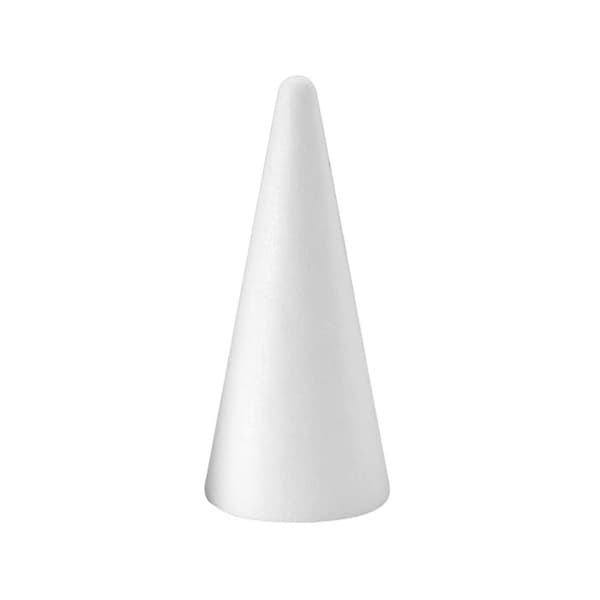 Polystyrenekon, solid, höjd 28 cm Vit