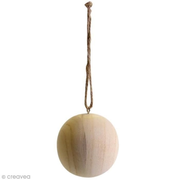 Träjulkula att dekorera - ARTEMIO - Diameter 8 cm - Juldekoration - Dekorativa föremål - Trä