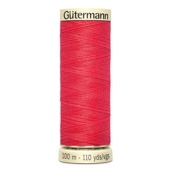 Pack av 5 rullar 100m Tråd 100% polyester Gutermann Ref 788988 - Att 16 - korallröd korallröd