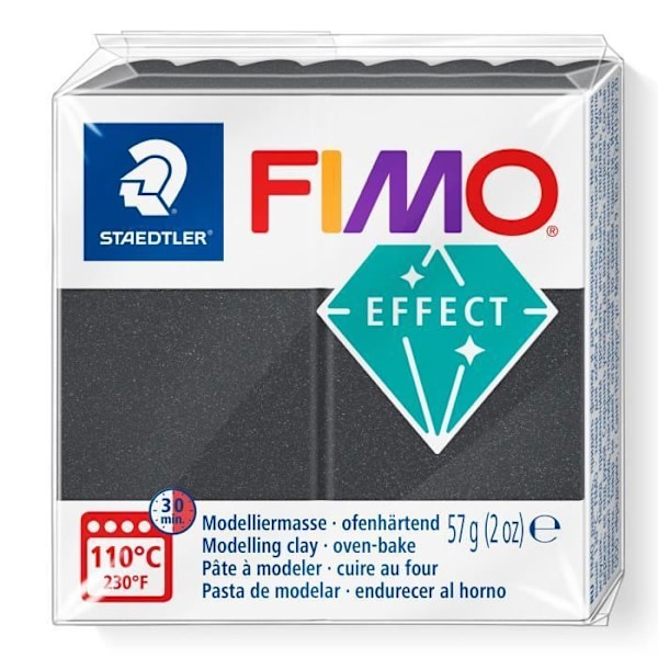 Modelllera - FIMO - Metallic - Stålgrå - 57 g - Mjuk och formbar Stålgrå