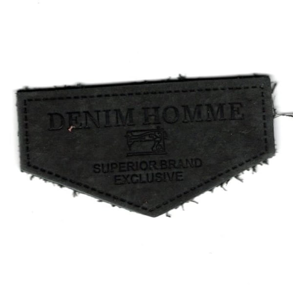 Sydd emblem - MEDIAC - Denim Herr - Äkta läder - Mörkgrå - 3,50 x 6,50 cm Mörkgrå