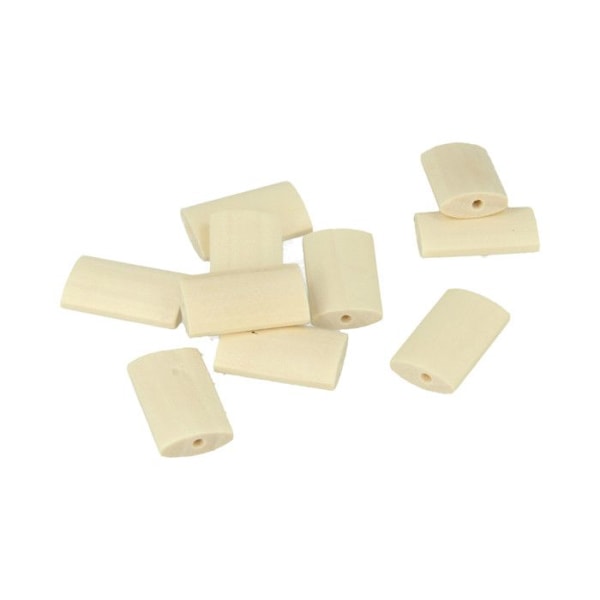 Perle trä Lucy rektangulär platt 15,5x25mm 10 st kastanj
