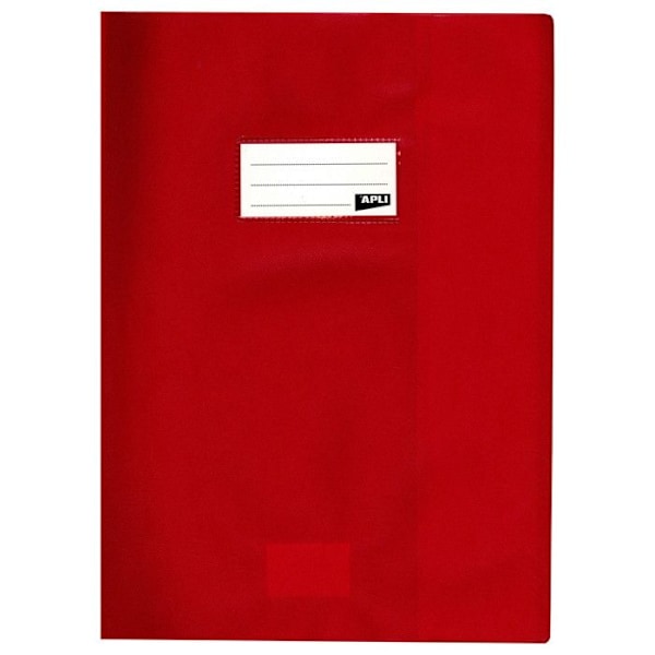 Röd ogenomskinlig plastpärm – Format 24x32 cm – Tjocklek 19/100-del – Läderstruktur