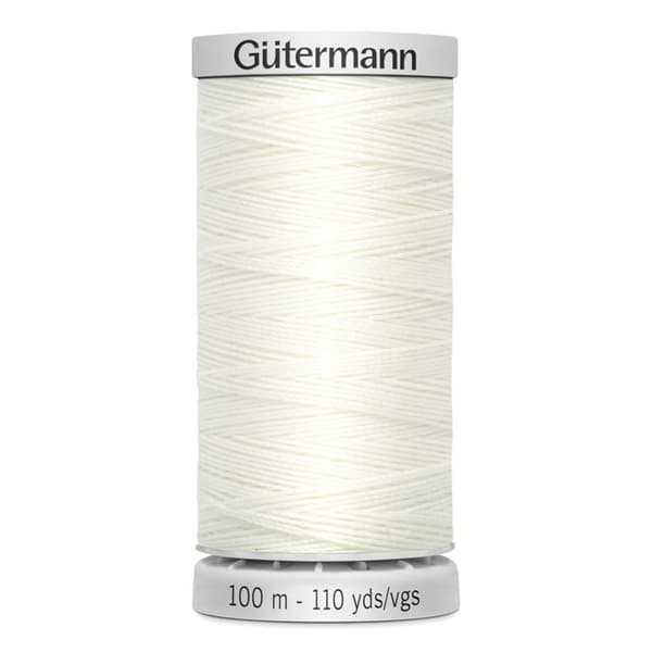 Fil extra stark 100% polyester Gutermann, set med 5 spolar om 100m - Att 111 - écru ecru