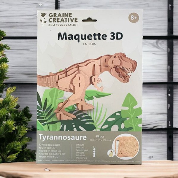 Modell - Pussel - 3D - Dinosaurie - Tyrannosaurus - 49 bitar - Från 8 år