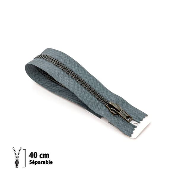 Dragkedja Z19 - mässing Separator 6mm - 40 cm - 7119440040 mörkgrå