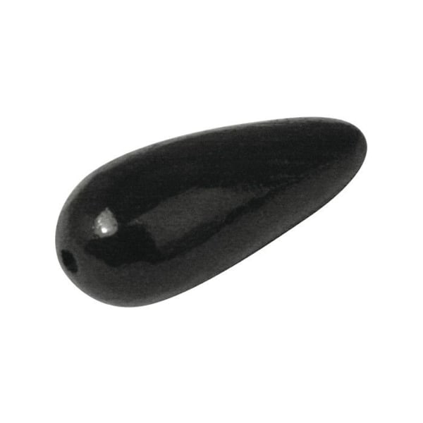 Svart träpärla dropp 30 x 12 mm Svart