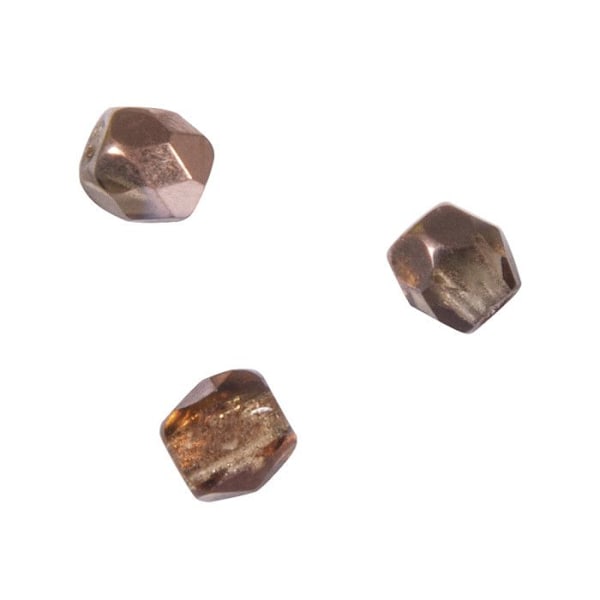 Facetterad glaspärla 3 mm Praliné 100 stycken Pralin