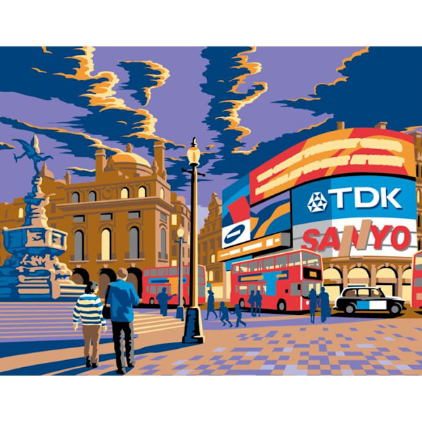 Måla efter nummer - London Piccadilly - 30 x 40 cm - Akryl - Flerfärgad - Vuxen Akryl