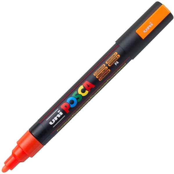 Markör - POSCA - PC5M - Orange Fluo - Konisk Spets Medium - Opaqu Neon orange