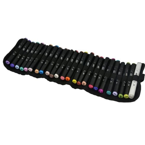 Trousse - GRAPH'IT - Roll & Go - 24 markörer - Opaque - Vattenfast