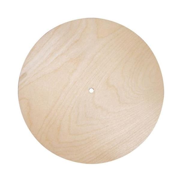 Rund träplatta för klocka 25 cm beige
