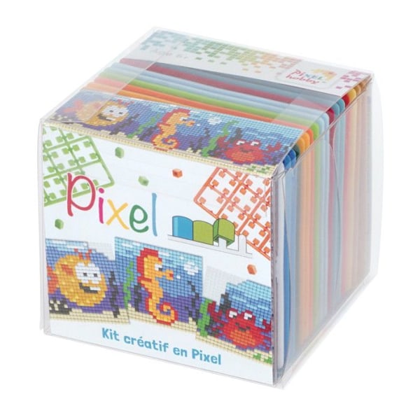 Kit för kreativt pixelkub 3 dekorer 6x6cm Under havet