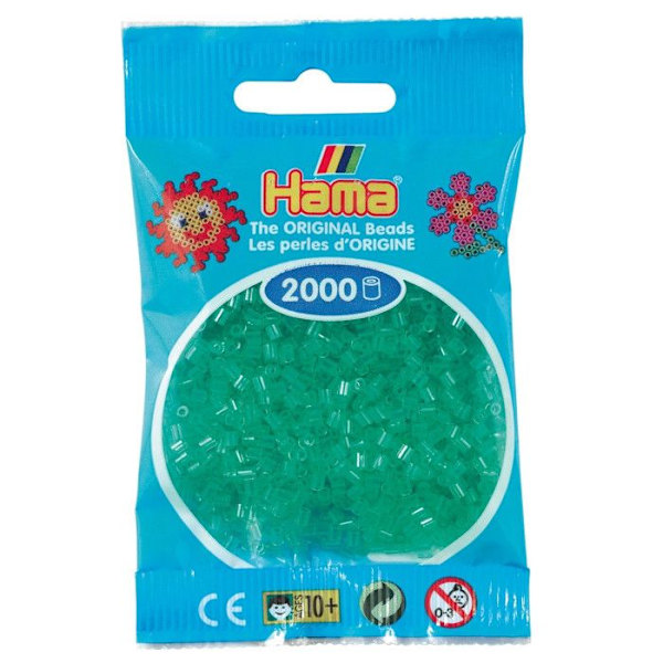 2 000 mini pärlor (små pärlor Ø2,5 mm) grön transparent transparent grön