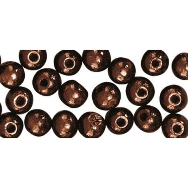 Perle trä Brun mörk Rund Ø8 mm 82 styck. mörkbrun