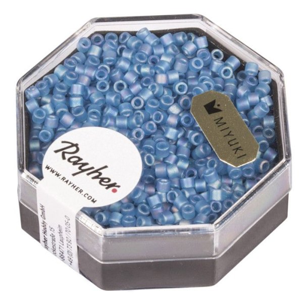 Perle Miyuki Delica 10/0 DBM862 Regnbåge transparent matt blå1 genomskinlig azurblå, matt (Regnbåg