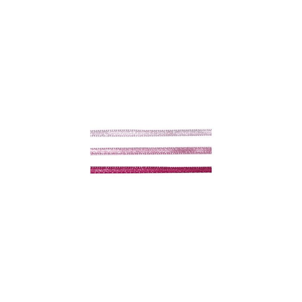 Ruban - Ej specificerat - 3 x 6 m - Satin 100% polyester - Rosa, gammalrosa, fuchsia - 3 mm bredd ros, gammal ros, fuchsia