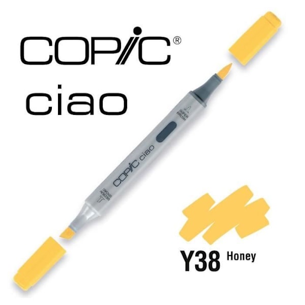 Copic Ciao Alcohol Marker - Gul Y - Bred mejselspets och mjuk borstspets - Outplånlig Gul Y