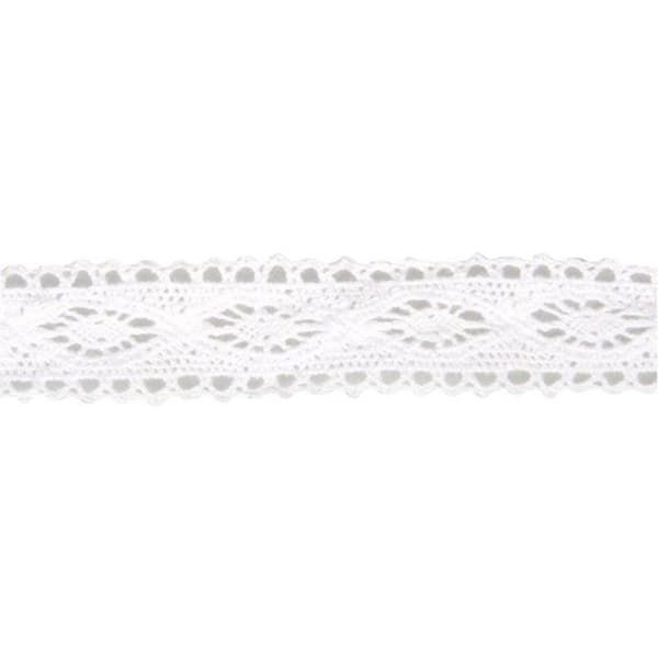 Cassandra bomullsband, 2,3cm, trälapp 2,5m, vit Vit