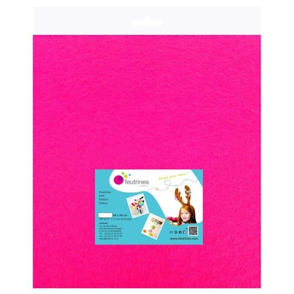 Filt 1 mm Polyester 45 x 50 cm Fuchsia rosa