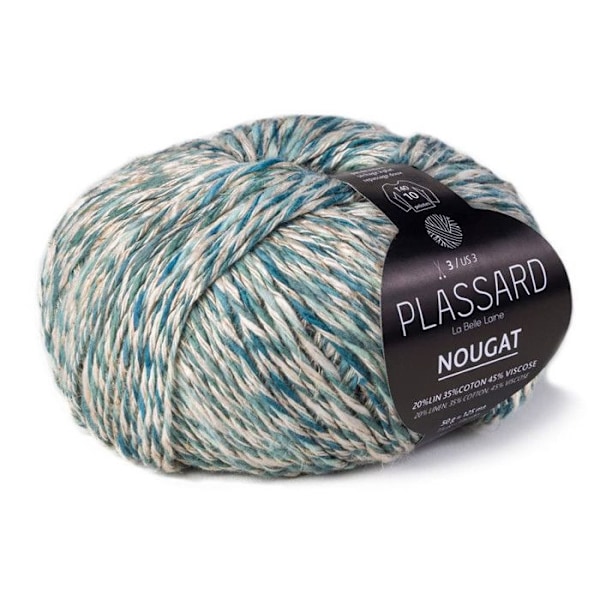 Sommargarn Flerfärgad Plassard Nougat Stickning eller Virkad Turquoise Col. 21 Turkos