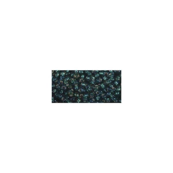 Rocailles a.garnit.argent+Regnbåge, ø 2mm, smaragd, låda 17 g Smaragd
