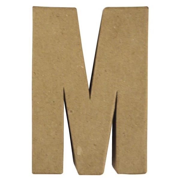 Pap.-maché bokstaven "M" FSC återvunnen 100 %, 15x10,5x3 cm