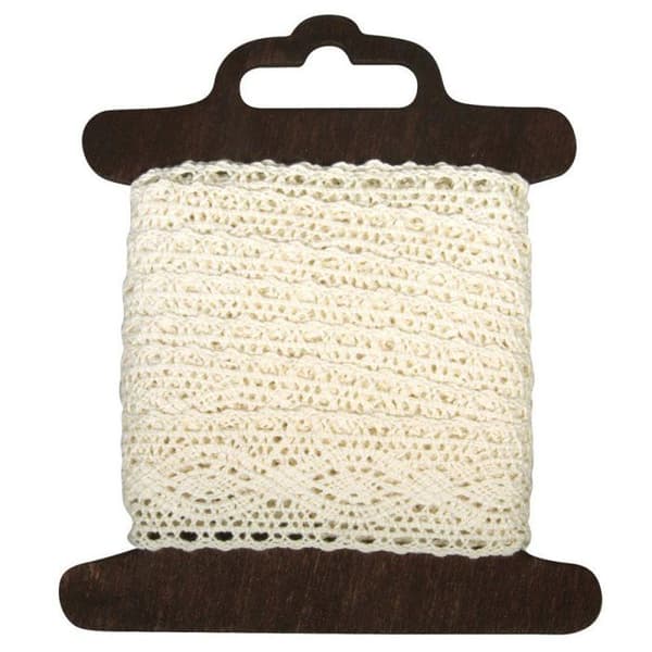 Kattrem i bomull Cassandra, 2,3cm, träkort 2,5m, beige beige