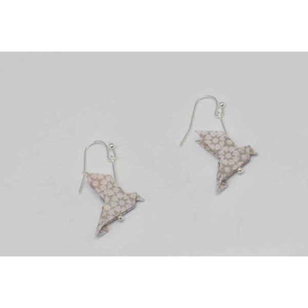 Örhängen - The Cocotte - Origami Duva - Silverfärgad metall - Grårosa - Unisex Rosa grå