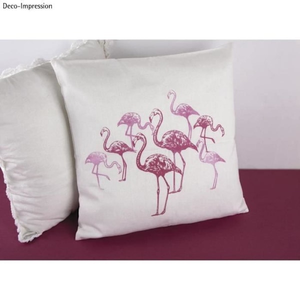 Självhäftande textilstencil A5 - Rayher - Pink Flamingo - Spatel ingår - Mjuk plast - 21 x 14,5 cm