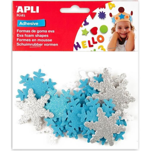 Snöflingor - Ej specificerat - 22 stycken - Skummaterial med klister - Flerfärgad - Festdekoration Blandad