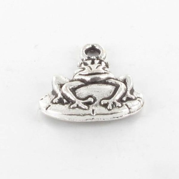Metallisk berlocker Groda 17mm Silverfärgad (10 stycken) Silver