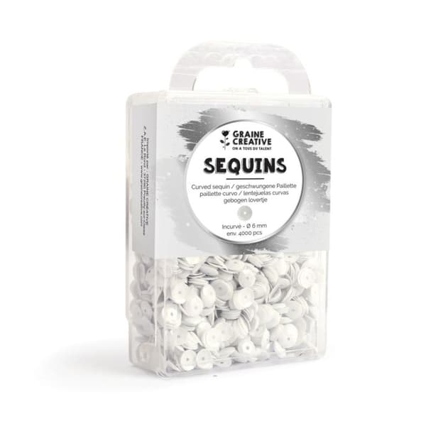 SEQUIN INKURVA VIT MAT L010