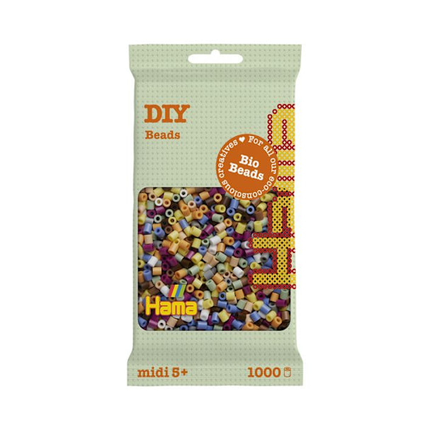 1 000 MIDI standardpärlor (Ø5 mm) BIO mix 10 färger blanda 10 färger