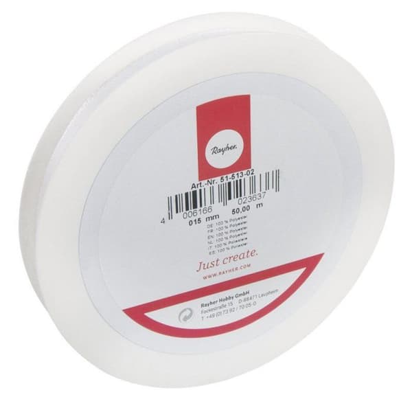 Rayher - Taffetband Vit 15 mm per meter