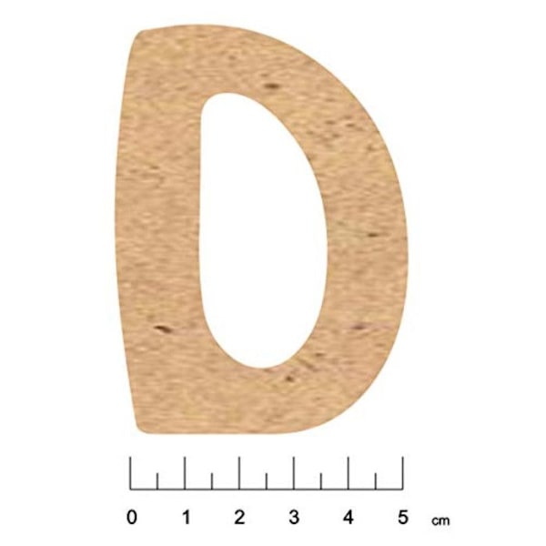MDF-klisterbokstäver 7,5 cm Bokstav D kastanj