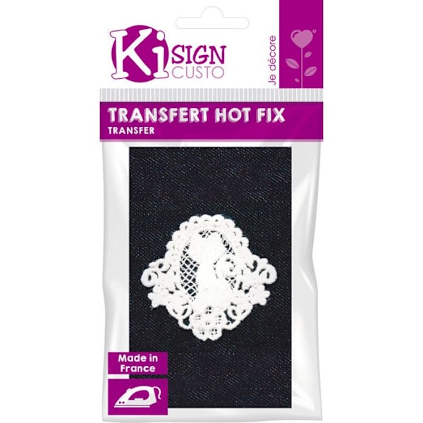 Transfererande thermoklämmor spets Katt 6x6,5 cm Vit