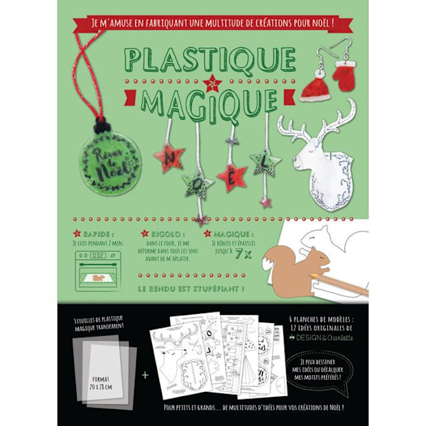 Magiskt genomskinligt plastkit jul vintage 3 delar